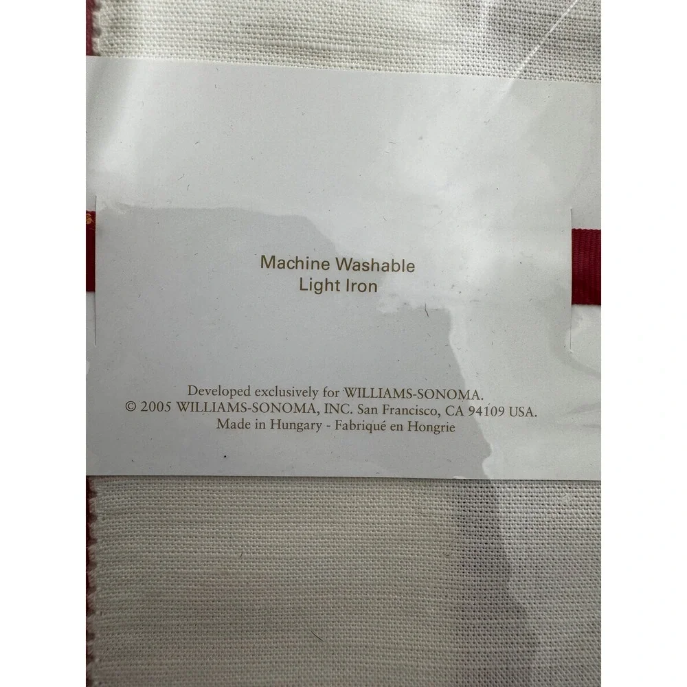 NWT Williams Sonoma Classic Border Red Cream 4 Placemats 4 Napkins Discontinued